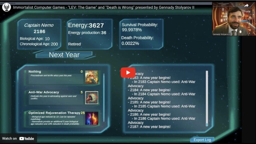 Knowledge Quiz: Assess Your Knowledge of "Immortalist Computer Games - LEV: The Game and Death is Wrong"